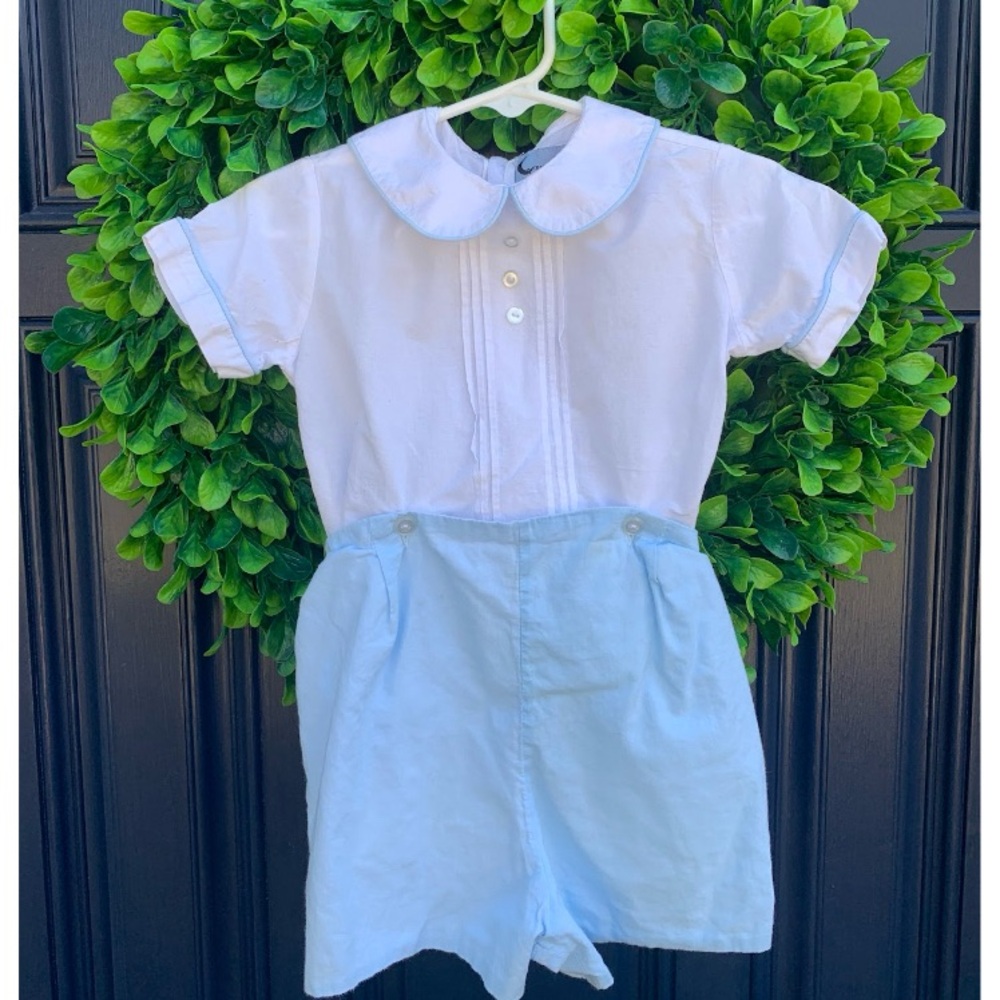 Toddler Vintage Style Heirloom Short  Suit Set